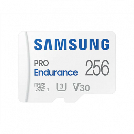 Карта памяти Samsung PRO Endurance MB-MJ256KA/EU 256 GB, MicroSD Memory Card, Flash memory class U3, V30, Class 10, SD adapter MB-MJ256KA/EU