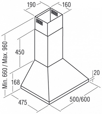 Вытяжка  V-500 Blanca/B