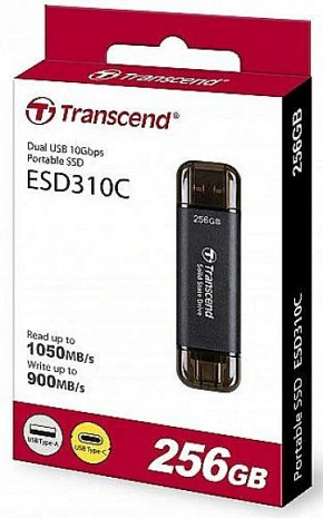 USB zibatmiņa MEMORY DRIVE FLASH USB3 256GB/TS256GESD310C TRANSCEND TS256GESD310C