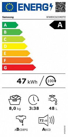 Veļas mašīna  WW80CGC04DTELE