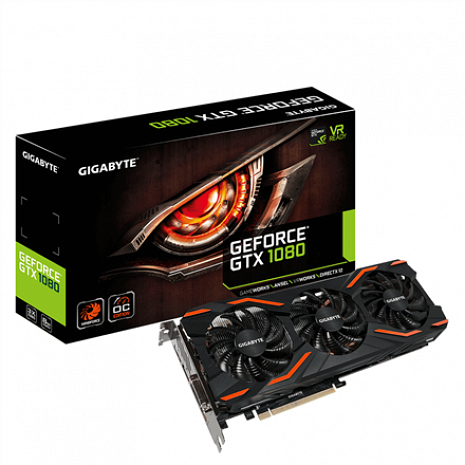 Grafiskā karte GeForce GTX 1080 WINDFORCE OC 8GB NVIDIA GV-N1080WF3OC-8GD 1.0