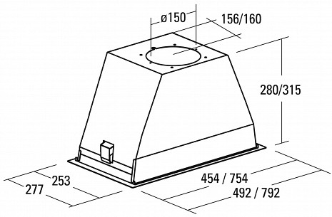 Tvaika nosūcējs GT-PLUS 45 WH /M 02030005