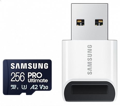 Atmiņas karte Samsung MicroSD Card with Card Reader PRO Ultimate 256 GB, microSDXC Memory Card, Flash memory class U3, V30, A2 MB-MY256SB/WW