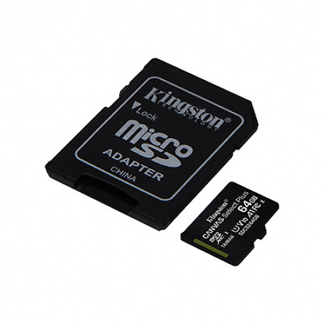 Atmiņas karte Kingston Canvas Select Plus UHS-I 64GB,MicroSDXC,Flash memory class10,SD Adapter SDCS2/64GB