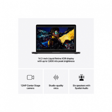 Ноутбук MacBook | Pro | Space Black | 14 " | 3024 x 1964 pixels | Apple M4 Pro | 24 GB | Solid-state drive capacity 512 GB | Apple M4 MX2H3ZE/A