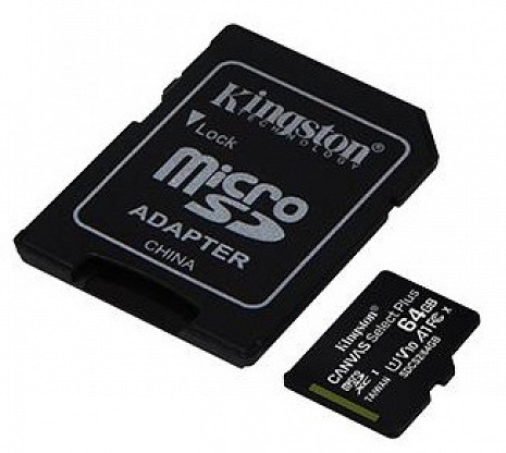 Карта памяти MEMORY MICRO SDXC 64GB UHS-I/3PACK SDCS2/64GB-3P1A KINGSTON SDCS2/64GB-3P1A