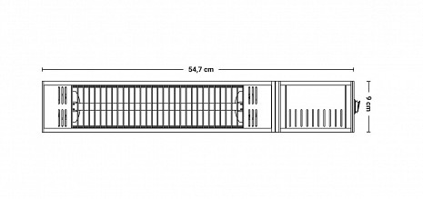 Infrasarkanais gaisa sildītājs segtajām terasēm un iekšpagalmiem  RDS-15W-B