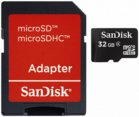 Карта памяти MEMORY MICRO SDHC 32GB W/ADAPT/CL4 SDSDQM-032G-B35A SANDISK SDSDQM-032G-B35A
