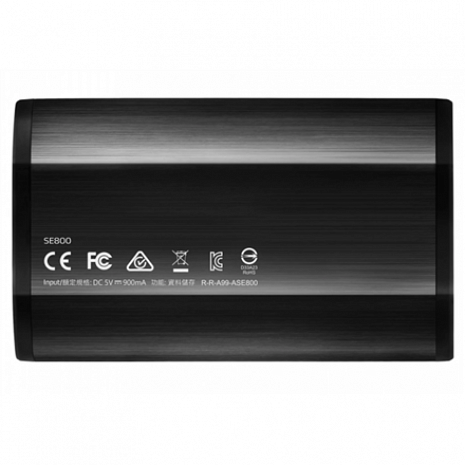 Cietais disks ADATA External SSD SE800 512 GB, USB 3.2, Black ASE800-512GU32G2-CBK