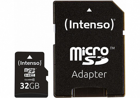 Atmiņas karte MEMORY MICRO SDHC 32GB C10/W/ADAPTER 3413480 INTENSO 3413480