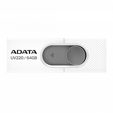USB zibatmiņa ADATA | UV220 | 64 GB | USB 2.0 | White/Gray AUV220-64G-RWHGY