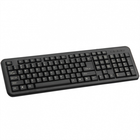 Klaviatūra Black keyboard with silk printing Standard, Wired, Keyboard layout EN/LT KB-2005-CA-US/LT