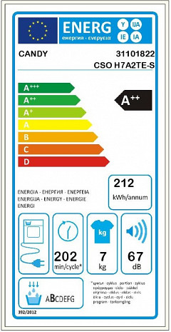 Veļas žāvētājs  CSO H7A2TE-S