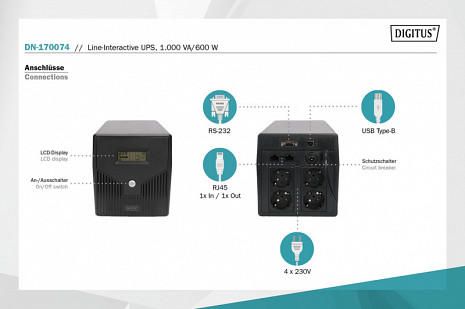 UPS (nepārtrauktas barošanas bloks) DN-170074 DN-170074