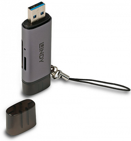 Atmiņas karšu lasītājs MEMORY READER USB3.2 C & A SD/43335 LINDY 43335