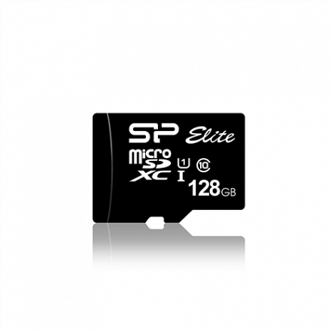 Карта памяти Silicon Power Elite SP128GBSTXBU1V10SP 128 GB, micro SDXC, Flash memory class 10, Adapter SP128GBSTXBU1V10SP