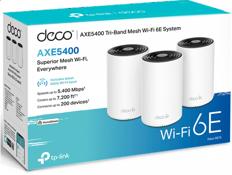 Mājas Wi-Fi tīkla sistēma (Mesh)  DECO XE75(3-PACK)
