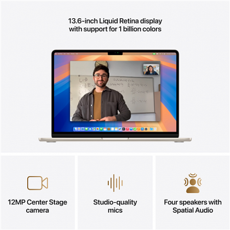 Portatīvais dators MacBook | Air | Starlight | 13 " | IPS | 2560 x 1664 pixels | Apple M4 | 16 GB | Solid-state drive capacity 512 GB MW103RU/A