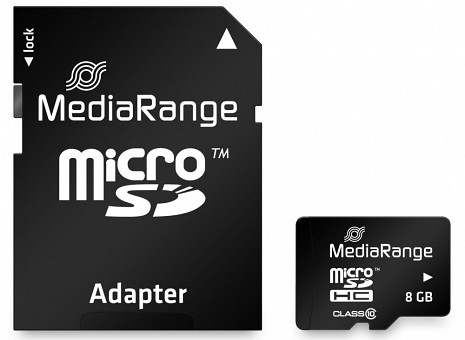 Карта памяти MEMORY MICRO SDHC 8GB C10/W/ADAPTER MR957 MEDIARANGE MR957