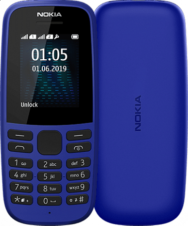 Mobilais tālrunis 105 (2019) NO105 DS TA1174 Blue