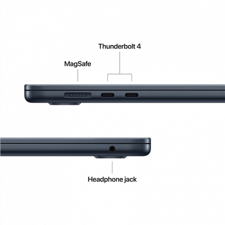 Portatīvais dators MacBook | Air | Midnight | 15 " | 2880 x 1864 pixels | Apple M4 | 16 GB | Solid-state drive capacity 256 GB | Apple M4 MW1L3RU/A