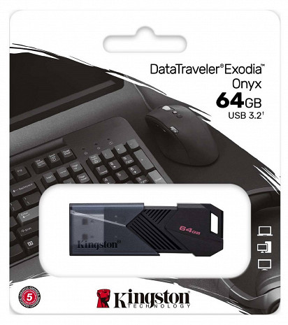 USB zibatmiņa Kingston DataTraveler Exodia Onyx 64GB USB 3.2 Flash Drive DTXON/64GB