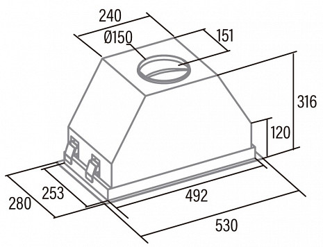 Tvaika nosūcējs GCX 53 SD Canopy 02030308