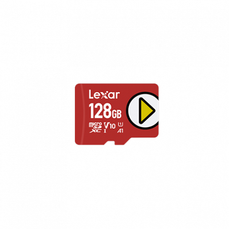 Карта памяти Lexar UHS-I MicroSDXC, 128 GB, Flash memory class 10, Red, A1, V10, U1, 150 MB/s LMSPLAY128G-BNNNG