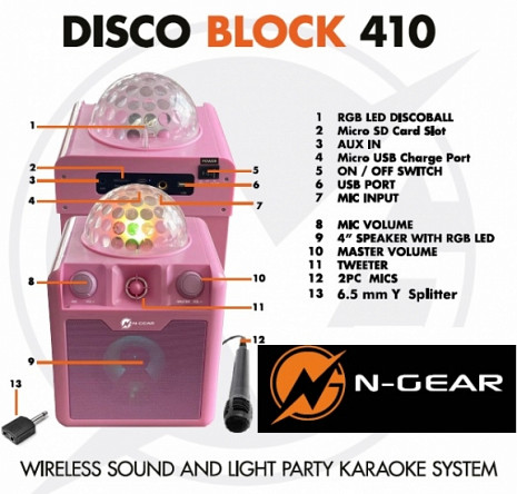 Skaņas sistēma ar karaoke DISCO BLOCK 410 DISCOBLOCK410P