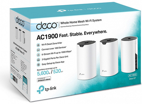 Mājas Wi-Fi tīkla sistēma (Mesh)  Deco S7(3-pack)