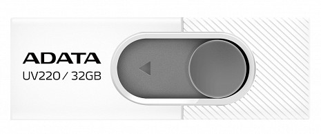 USB zibatmiņa ADATA | UV220 | 32 GB | USB 2.0 | White/Gray AUV220-32G-RWHGY