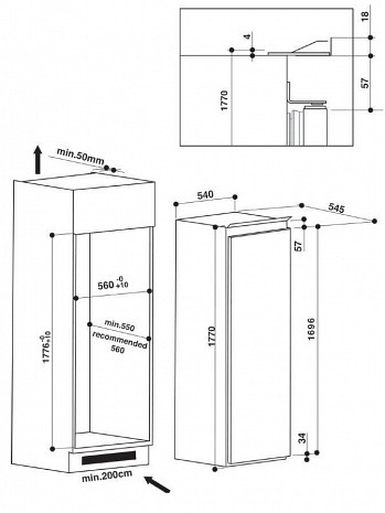 Ledusskapis  BS 1801 AA