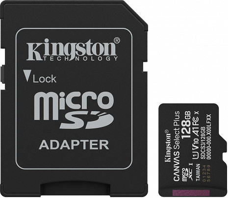 Карта памяти MEMORY MICRO SDXC 128GB UHS-I/W/ADAPTER SDCS3/128GB KINGSTON SDCS3/128GB