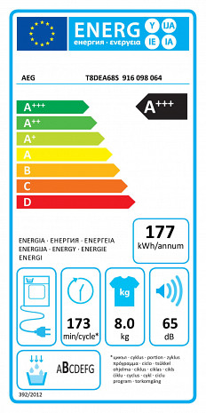 Veļas žāvētājs  T8DEA68S