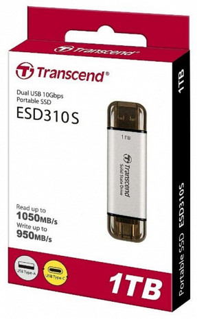 Cietais disks External SSD|TRANSCEND|ESD310|1TB|USB-C|USB|3D NAND|Write speed 950 MBytes/sec|Read speed 1050 MBytes/sec|TS1TESD310S TS1TESD310S