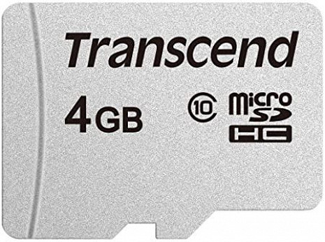 Карта памяти MEMORY MICRO SDHC 4GB/CLASS10 TS4GUSD300S TRANSCEND TS4GUSD300S