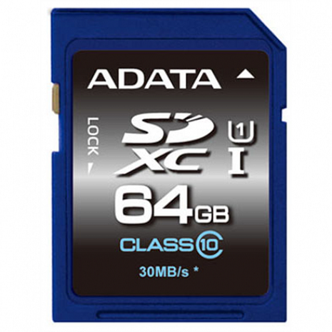 Atmiņas karte ADATA Premier 64 GB, SDHC, Flash memory class 10 ASDX64GUICL10-R