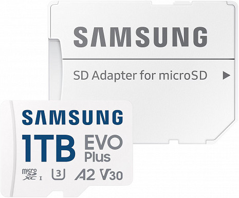 Atmiņas karte MEMORY MICRO SDXC EVO+ 1TB/V30 W/A MB-MC1T0SA/EU SAMSUNG MB-MC1T0SA/EU
