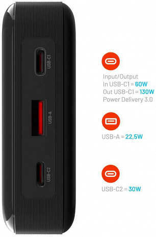 Ārējais akumulators (power bank)  FIXZENP-20-BK