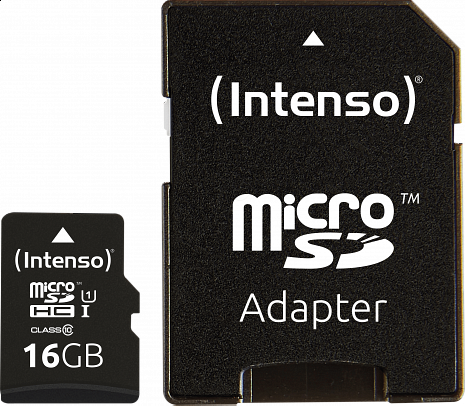 Atmiņas karte MEMORY MICRO SDHC 16GB UHS-I/W/ADAPTER 3423470 INTENSO 3423470