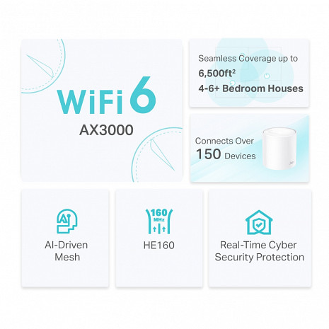 Mājas Wi-Fi tīkla sistēma (Mesh) Deco X50 Deco X50(3-pack)