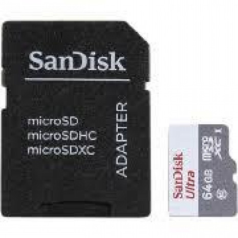 Atmiņas karte MEMORY MICRO SDXC 64GB UHS-I/W/A SDSQUNR-064G-GN6TA SANDISK SDSQUNR-064G-GN6TA