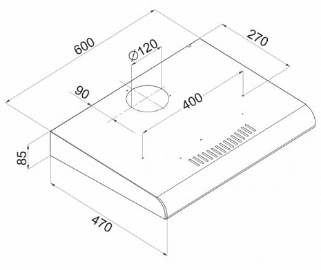 Tvaika nosūcējs  OSC6111WH