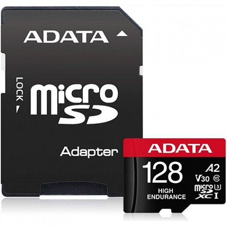 Карта памяти ADATA AUSDX128GUI3V30SHA2-RA1 Memory Card 128 GB, MicroSDXC, Flash memory class 10, Adapter, 80 MB/s, 100 MB/s AUSDX128GUI3V30SHA2-RA1