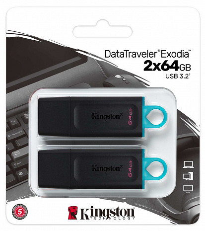 USB zibatmiņa MEMORY DRIVE FLASH USB3.2/64GB DTX/64GB-2P DTX/64GB-2P