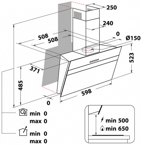 Tvaika nosūcējs  WHVS 61F LT DP K