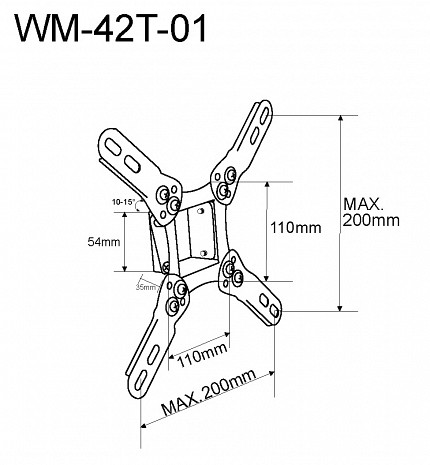 Sienas kronšteins  WM-42T-01