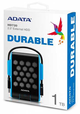 Cietais disks External HDD|ADATA|HD720|1TB|USB 3.1|Colour Blue|AHD720-1TU31-CBL AHD720-1TU31-CBL