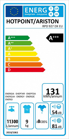 Veļas mašīna  RPD 927 DX EU