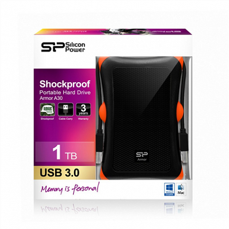 Cietais disks Armor A30 1TB 2.5 ", USB 3.1, Black SP010TBPHDA30S3K